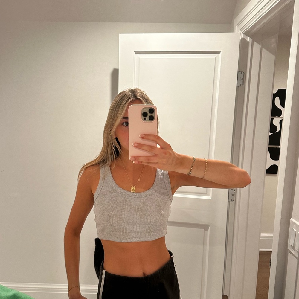 Gray Crop Top